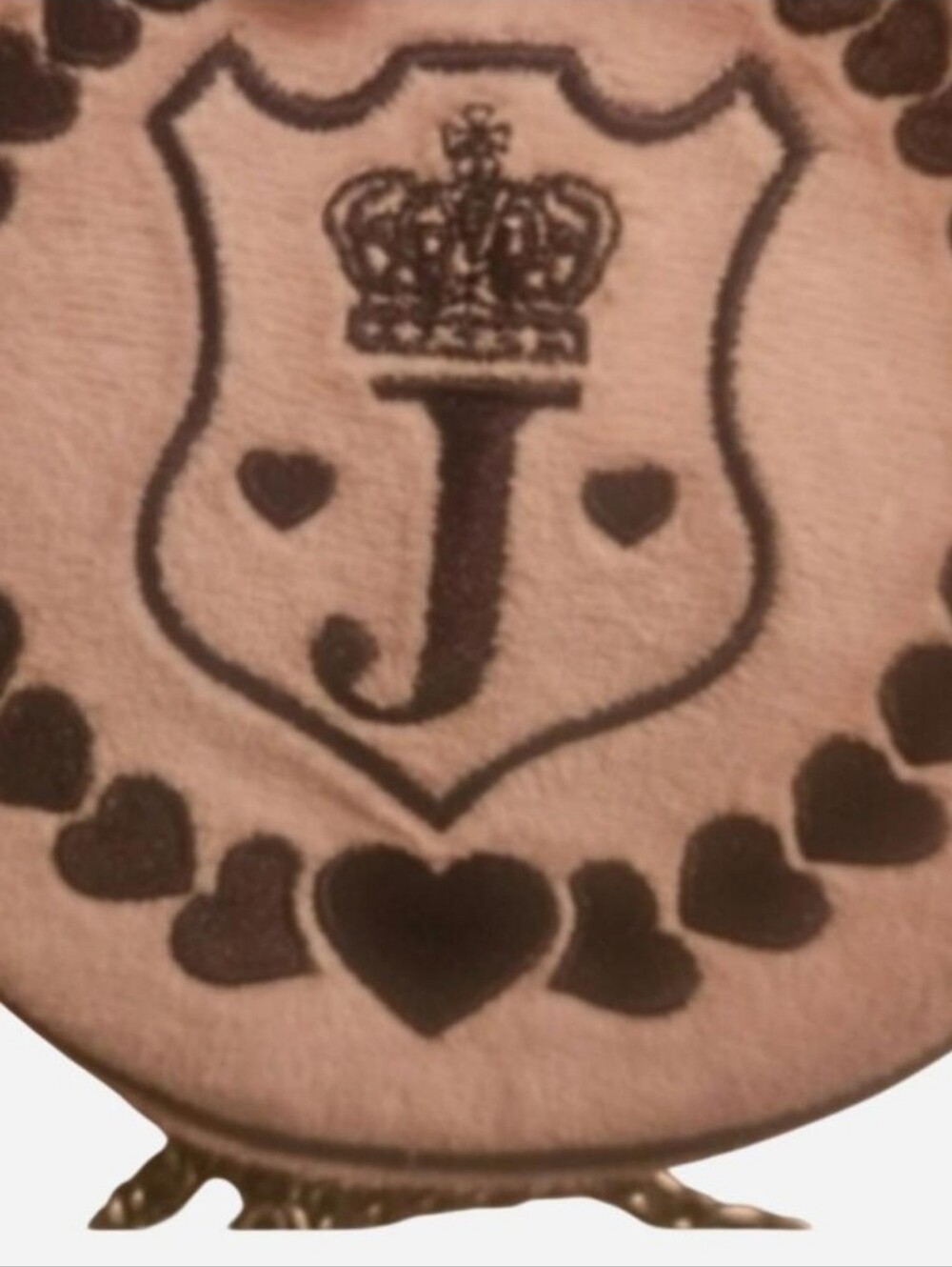 Juicy Couture 2004 Queen Of Couture Pink Terry Cloth Circular Canteen Crossbody - Picture 7 of 8